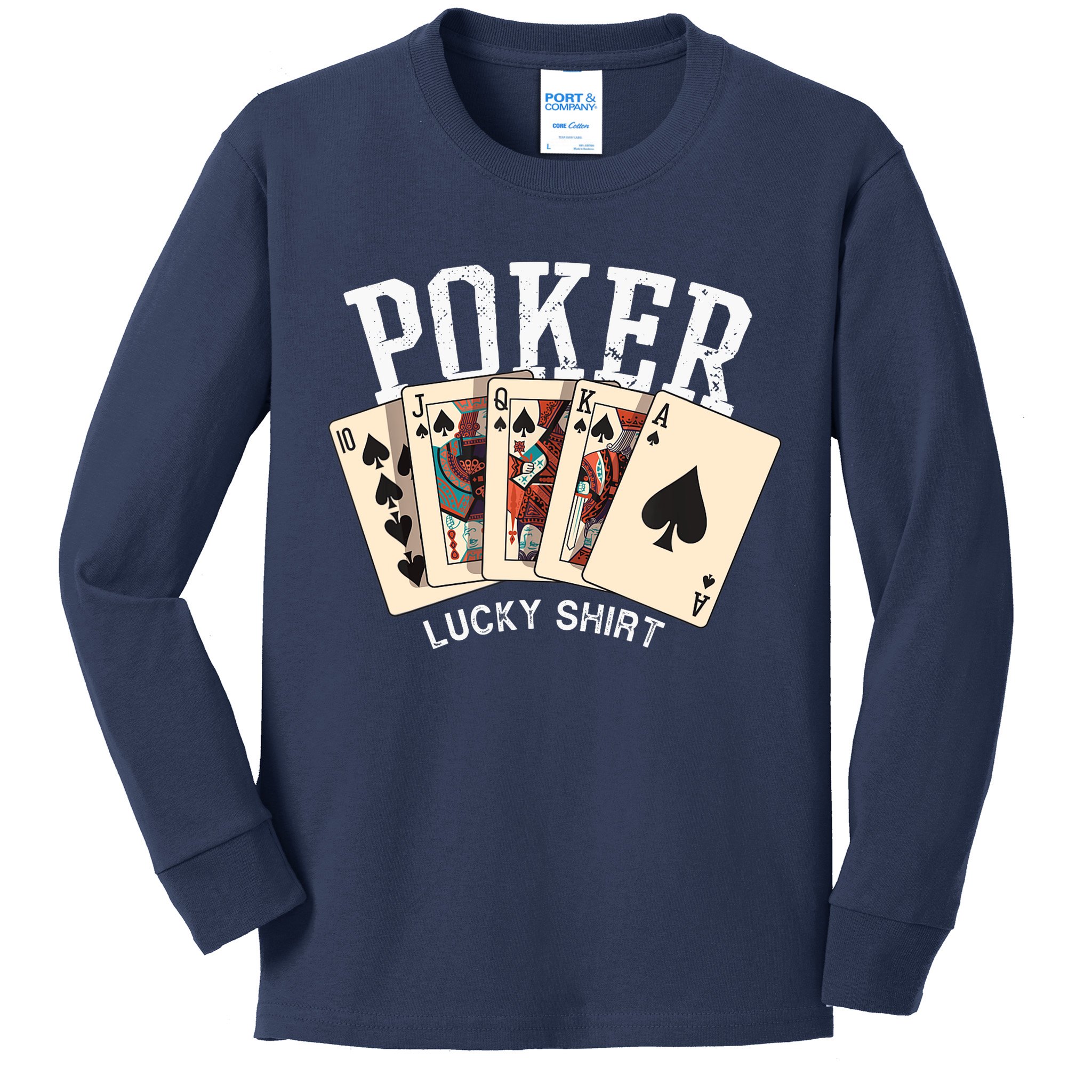 Poker Lucky Poker Player Gambling Funny Poker Kids Long Sleeve Shirt