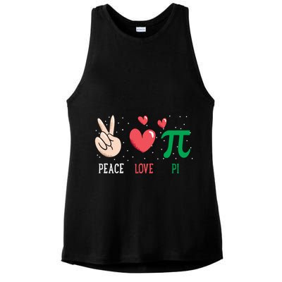 Peace Love Pi Happy Pi Day Funny Pi Day Math Geek Cute Gift Ladies PosiCharge Tri-Blend Wicking Tank