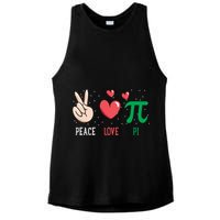 Peace Love Pi Happy Pi Day Funny Pi Day Math Geek Cute Gift Ladies PosiCharge Tri-Blend Wicking Tank