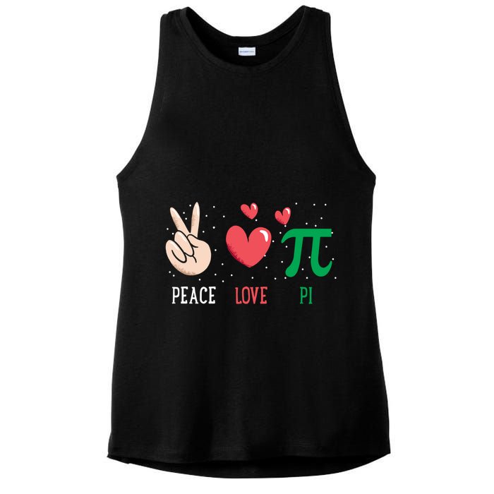 Peace Love Pi Happy Pi Day Funny Pi Day Math Geek Cute Gift Ladies PosiCharge Tri-Blend Wicking Tank