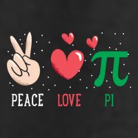 Peace Love Pi Happy Pi Day Funny Pi Day Math Geek Cute Gift 7 Panel Mesh Trucker Snapback Hat