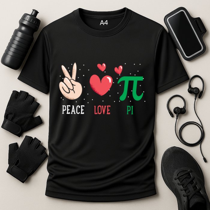 Peace Love Pi Happy Pi Day Funny Pi Day Math Geek Cute Gift Performance Shirt