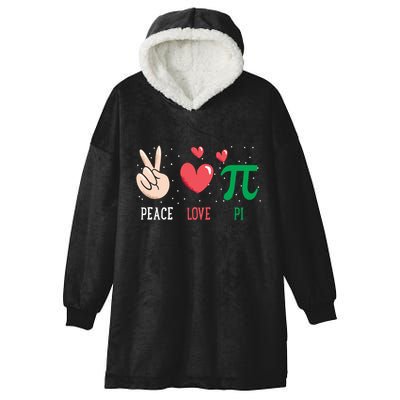 Peace Love Pi Happy Pi Day Funny Pi Day Math Geek Cute Gift Hooded Wearable Blanket