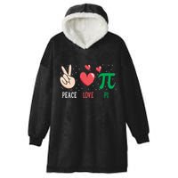 Peace Love Pi Happy Pi Day Funny Pi Day Math Geek Cute Gift Hooded Wearable Blanket