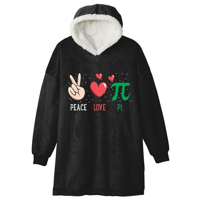 Peace Love Pi Happy Pi Day Funny Pi Day Math Geek Cute Gift Hooded Wearable Blanket