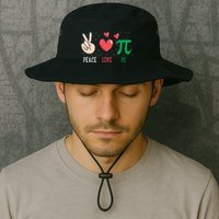 Peace Love Pi Happy Pi Day Funny Pi Day Math Geek Cute Gift Bucket Hat