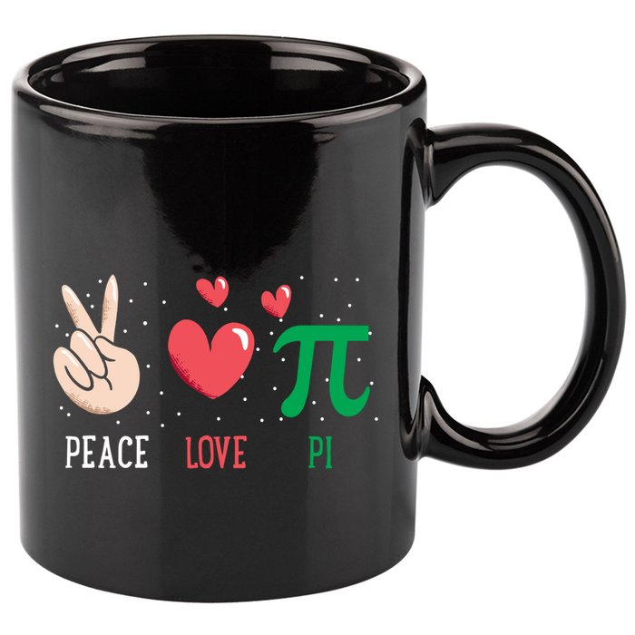 Peace Love Pi Happy Pi Day Funny Pi Day Math Geek Cute Gift 11oz C Handle Ceramic Mug