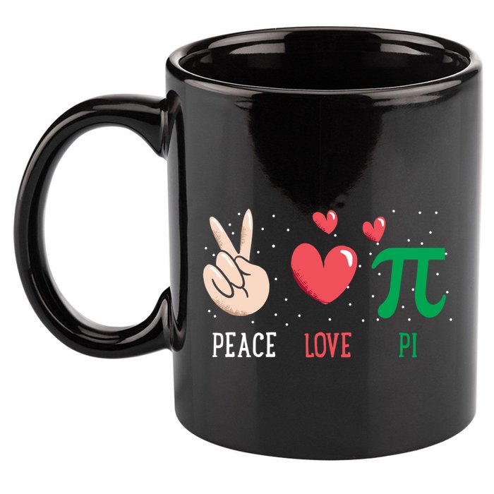Peace Love Pi Happy Pi Day Funny Pi Day Math Geek Cute Gift 11oz C Handle Ceramic Mug