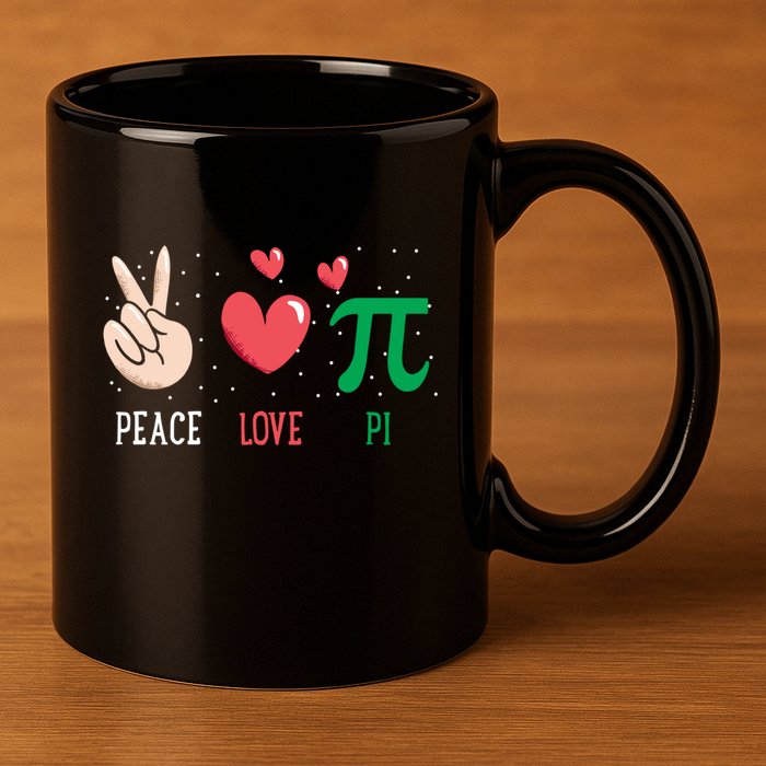 Peace Love Pi Happy Pi Day Funny Pi Day Math Geek Cute Gift 11oz C Handle Ceramic Mug