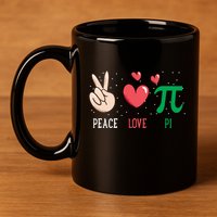 Peace Love Pi Happy Pi Day Funny Pi Day Math Geek Cute Gift 11oz C Handle Ceramic Mug