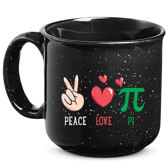 Peace Love Pi Happy Pi Day Funny Pi Day Math Geek Cute Gift 15oz Campfire Ceramic Mug