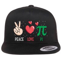 Peace Love Pi Happy Pi Day Funny Pi Day Math Geek Cute Gift Flat Bill Trucker Hat