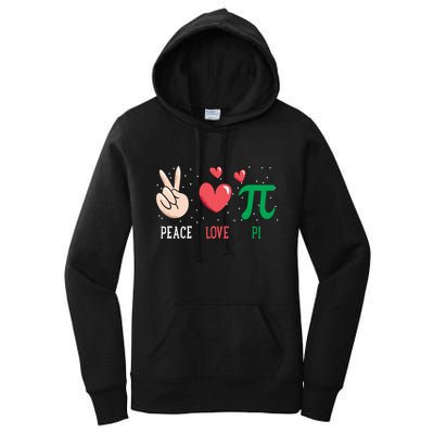 Peace Love Pi Happy Pi Day Funny Pi Day Math Geek Cute Gift Women's Pullover Hoodie