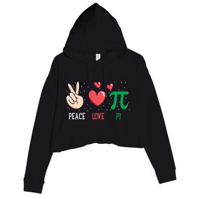 Peace Love Pi Happy Pi Day Funny Pi Day Math Geek Cute Gift Crop Fleece Hoodie