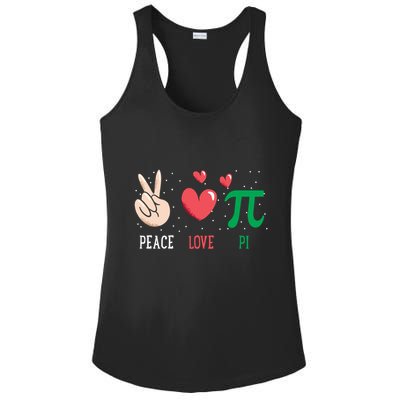 Peace Love Pi Happy Pi Day Funny Pi Day Math Geek Cute Gift Ladies PosiCharge Competitor Racerback Tank