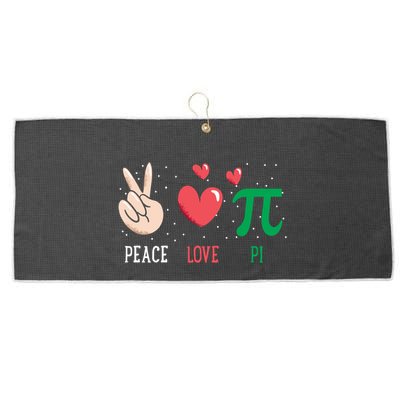 Peace Love Pi Happy Pi Day Funny Pi Day Math Geek Cute Gift Large Microfiber Waffle Golf Towel