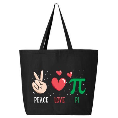 Peace Love Pi Happy Pi Day Funny Pi Day Math Geek Cute Gift 25L Jumbo Tote