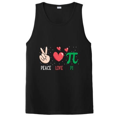 Peace Love Pi Happy Pi Day Funny Pi Day Math Geek Cute Gift PosiCharge Competitor Tank