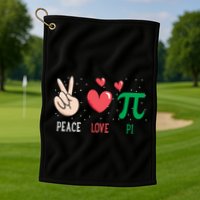 Peace Love Pi Happy Pi Day Funny Pi Day Math Geek Cute Gift Golf Towel