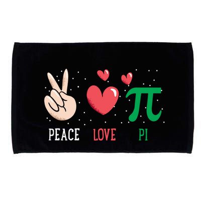 Peace Love Pi Happy Pi Day Funny Pi Day Math Geek Cute Gift Microfiber Hand Towel