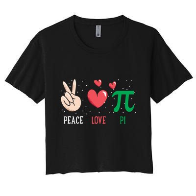 Peace Love Pi Happy Pi Day Funny Pi Day Math Geek Cute Gift Crop Top