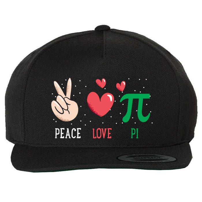 Peace Love Pi Happy Pi Day Funny Pi Day Math Geek Cute Gift Wool Snapback Cap
