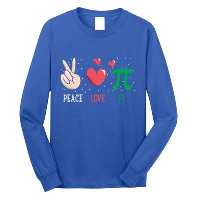 Peace Love Pi Happy Pi Day Funny Pi Day Math Geek Cute Gift Long Sleeve Shirt
