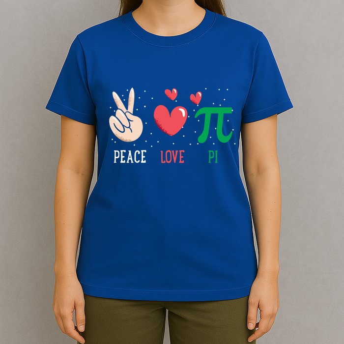 Peace Love Pi Happy Pi Day Funny Pi Day Math Geek Cute Gift T-Shirt