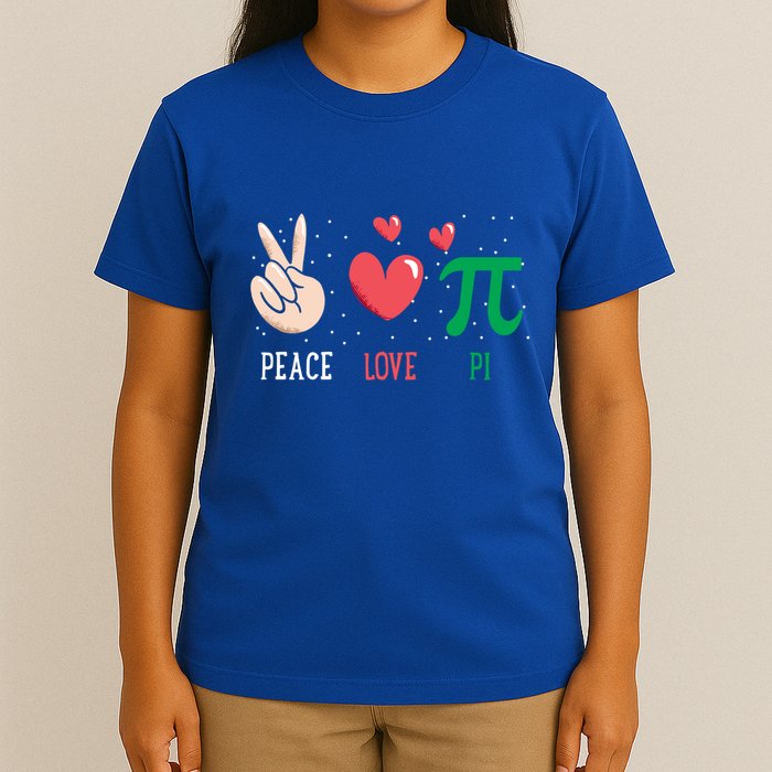 Peace Love Pi Happy Pi Day Funny Pi Day Math Geek Cute Gift T-Shirt