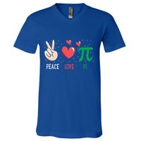Peace Love Pi Happy Pi Day Funny Pi Day Math Geek Cute Gift V-Neck T-Shirt