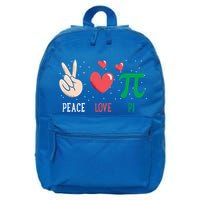 Peace Love Pi Happy Pi Day Funny Pi Day Math Geek Cute Gift 16 in Basic Backpack