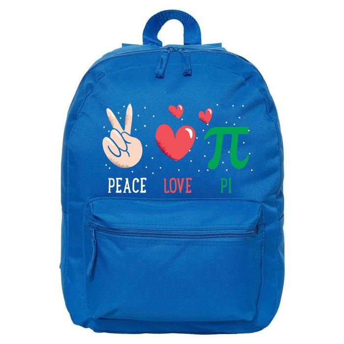 Peace Love Pi Happy Pi Day Funny Pi Day Math Geek Cute Gift 16 in Basic Backpack