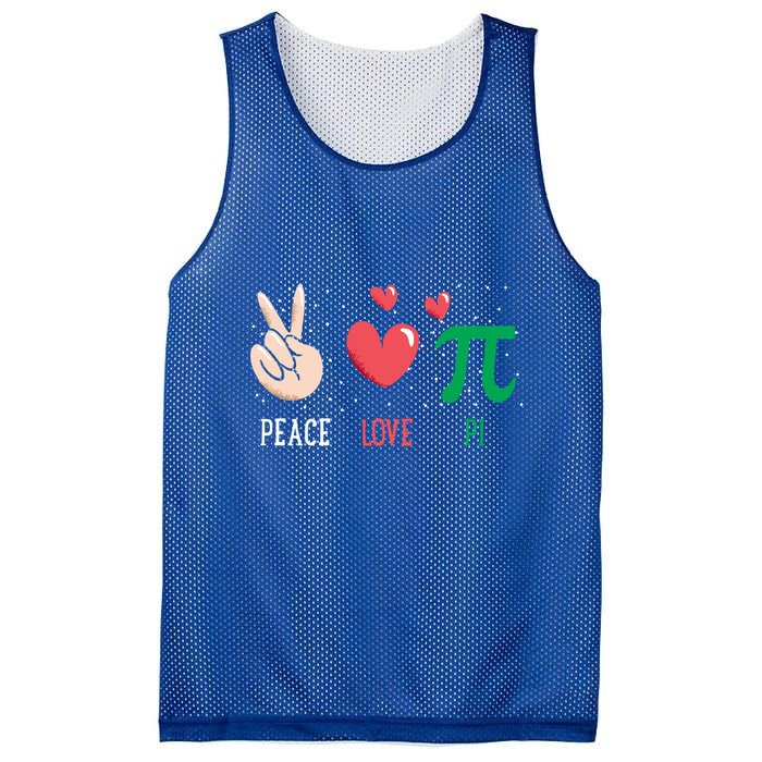 Peace Love Pi Happy Pi Day Funny Pi Day Math Geek Cute Gift Mesh Reversible Basketball Jersey Tank