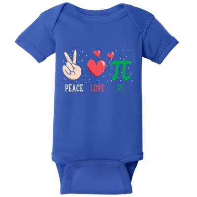 Peace Love Pi Happy Pi Day Funny Pi Day Math Geek Cute Gift Baby Bodysuit