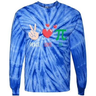 Peace Love Pi Happy Pi Day Funny Pi Day Math Geek Cute Gift Tie-Dye Long Sleeve Shirt