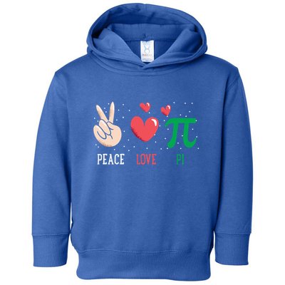 Peace Love Pi Happy Pi Day Funny Pi Day Math Geek Cute Gift Toddler Hoodie