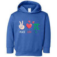 Peace Love Pi Happy Pi Day Funny Pi Day Math Geek Cute Gift Toddler Hoodie