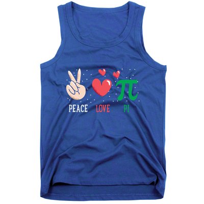 Peace Love Pi Happy Pi Day Funny Pi Day Math Geek Cute Gift Tank Top