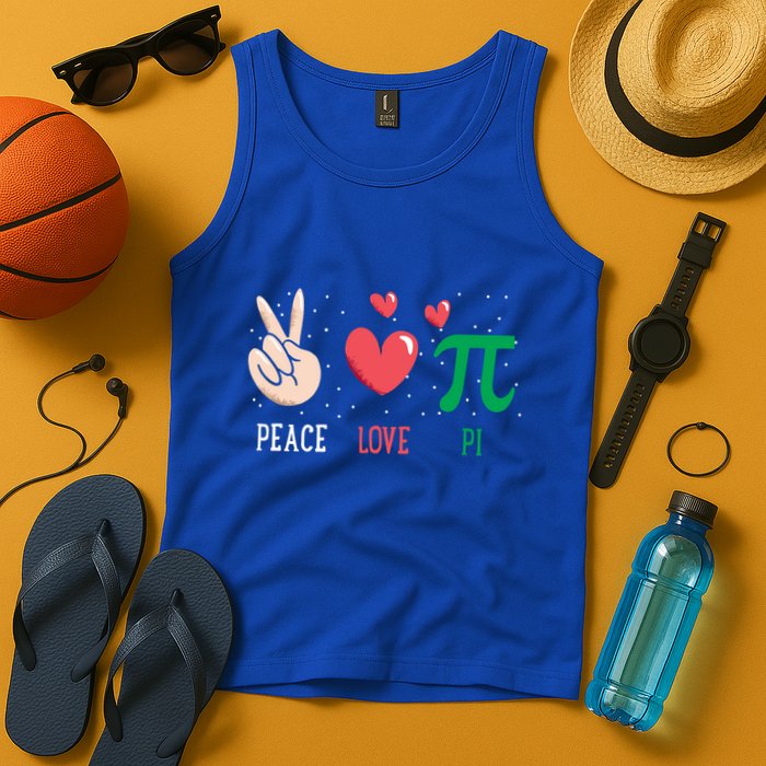 Peace Love Pi Happy Pi Day Funny Pi Day Math Geek Cute Gift Tank Top