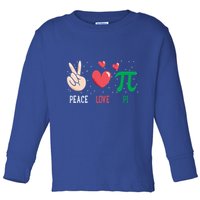 Peace Love Pi Happy Pi Day Funny Pi Day Math Geek Cute Gift Toddler Long Sleeve Shirt