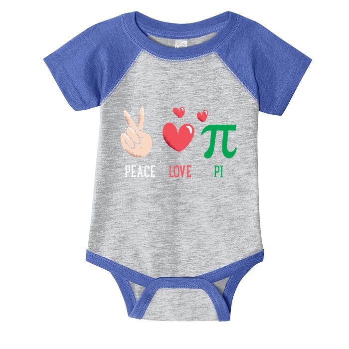 Peace Love Pi Happy Pi Day Funny Pi Day Math Geek Cute Gift Infant Baby Jersey Bodysuit