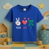 Peace Love Pi Happy Pi Day Funny Pi Day Math Geek Cute Gift Toddler T-Shirt