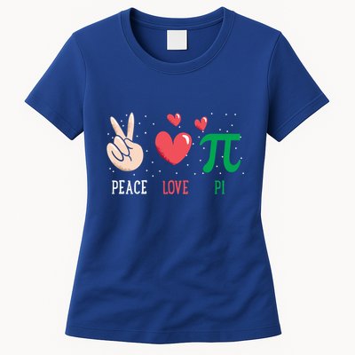Peace Love Pi Happy Pi Day Funny Pi Day Math Geek Cute Gift Womens T-Shirt