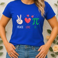 Peace Love Pi Happy Pi Day Funny Pi Day Math Geek Cute Gift Womens T-Shirt