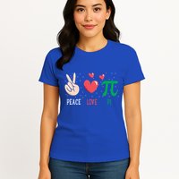 Peace Love Pi Happy Pi Day Funny Pi Day Math Geek Cute Gift Womens T-Shirt