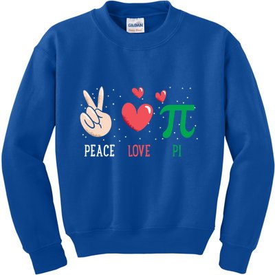 Peace Love Pi Happy Pi Day Funny Pi Day Math Geek Cute Gift Kids Sweatshirt