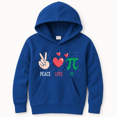Peace Love Pi Happy Pi Day Funny Pi Day Math Geek Cute Gift Kids Hoodie