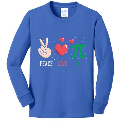 Peace Love Pi Happy Pi Day Funny Pi Day Math Geek Cute Gift Kids Long Sleeve Shirt