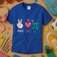 Peace Love Pi Happy Pi Day Funny Pi Day Math Geek Cute Gift Kids T-Shirt
