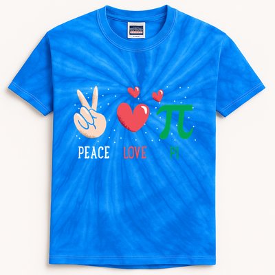 Peace Love Pi Happy Pi Day Funny Pi Day Math Geek Cute Gift Kids Tie-Dye T-Shirt